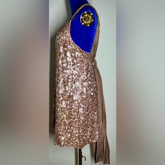 BCBG | Sequined Cocktail/Party Dress | Open Back | Taffeta Bow | Size 2 - Picture 3 of 5
